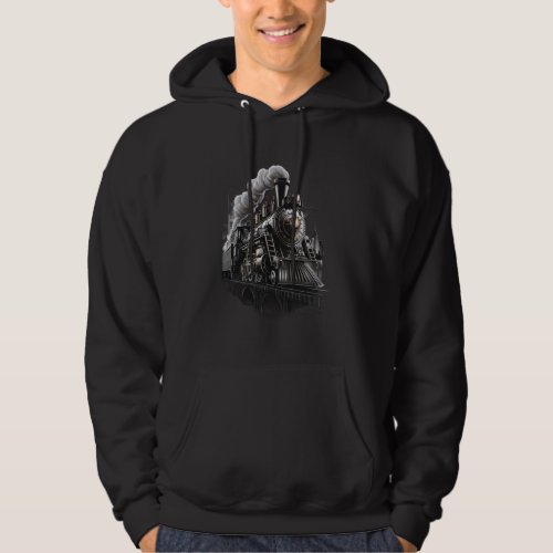 Urban Steam Locomotive Journey T-Shirt Hoodie
