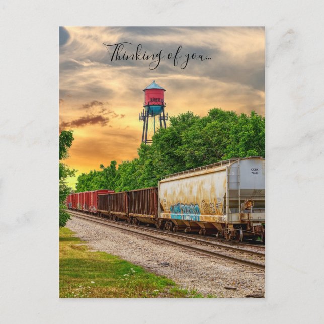 Urban Steam Punk Sunset Thinking Of You Postcard (Front)