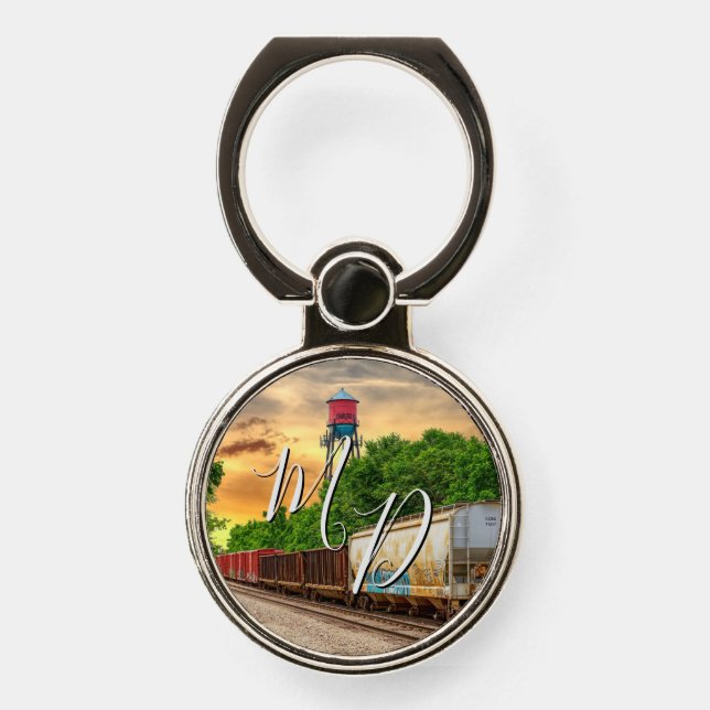 Urban Steam Punk Sunset with Monogram Phone Grip (Front)