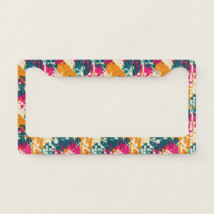 Urban Street Art Abstract Color Block Pattern License Plate Frame