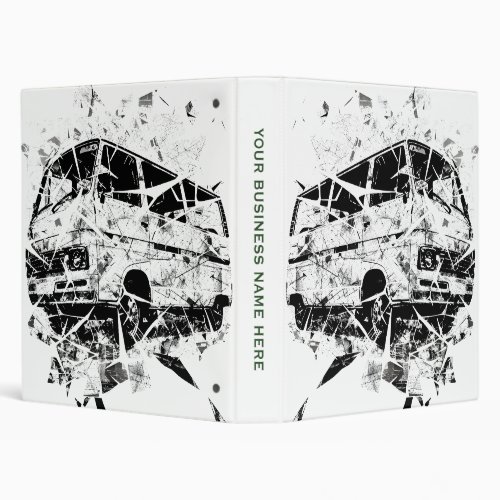 Urban Street Art Abstract Shattered Vintage Van 3 Ring Binder