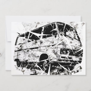 Urban Street Art Abstract Shattered Vintage Van Holiday Card