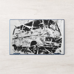 Urban Street Art Abstract Shattered Vintage Van HP Laptop Skin