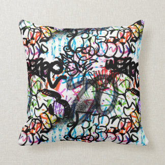 Urban street art Graffiti art pattern Throw Pillow