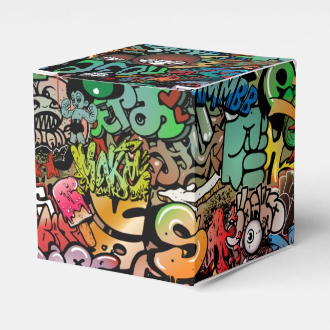 Urban street art Graffiti characters pattern Favor Boxes (Front Side)