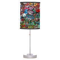 Urban street art Graffiti characters pattern Table Lamp Urban street art Graffiti characters pattern Table Lamp