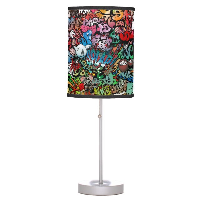 Urban street art Graffiti characters pattern Table Lamp (Front)