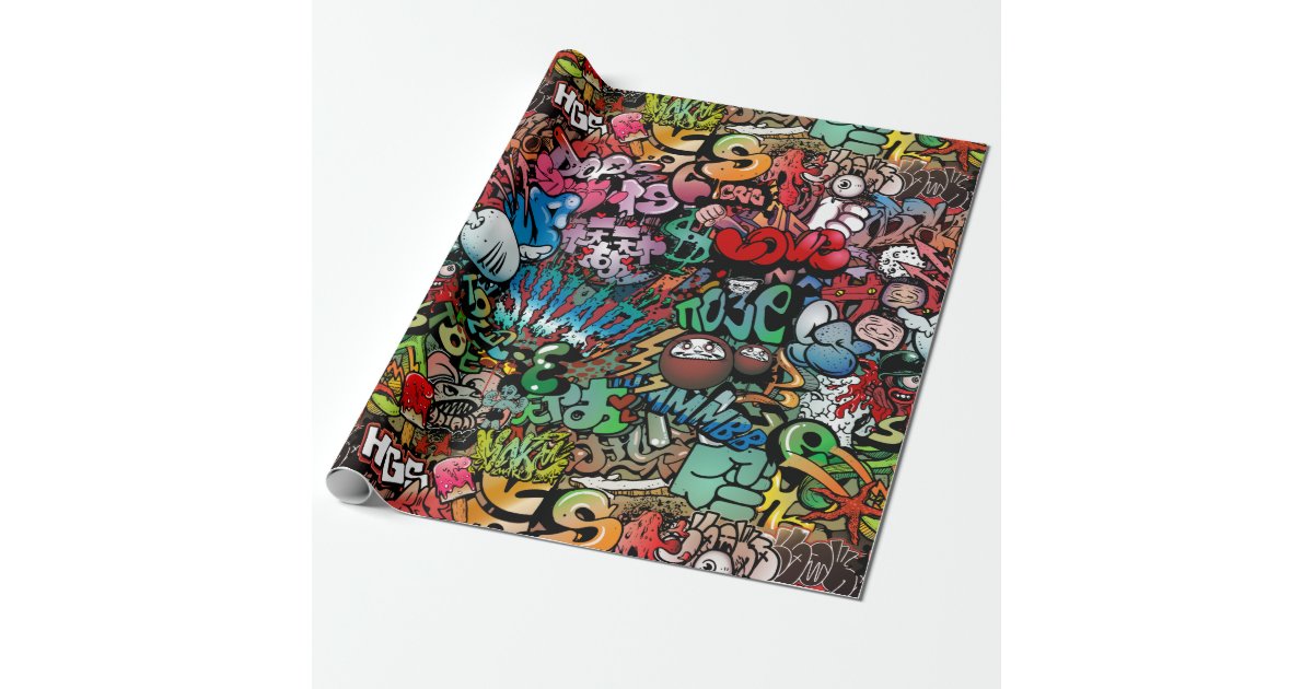 Urban Street Art Graffiti Characters Pattern Wrapping