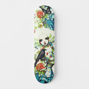 Urban Street Art Inspired Gothic Girly Girl Skateboard