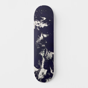 Urban Street Art Inspired Grey Wolf Howling Wide Skateboard