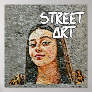 Urban Street Art Portrait Wall Decor
