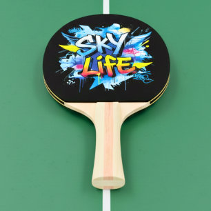 Urban Street Art Skydiving Graffiti SKY LIFE Ping Pong Paddle