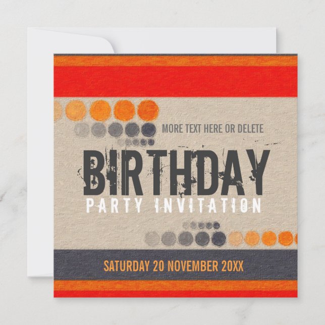 Urban Street Birthday Party Invitation (Front)