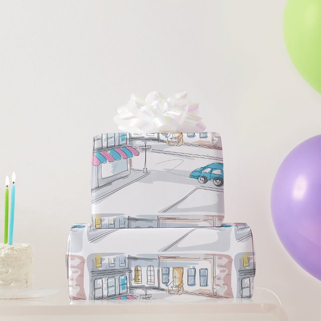 Urban Street Scene Wrapping Paper (Creator Uploaded)