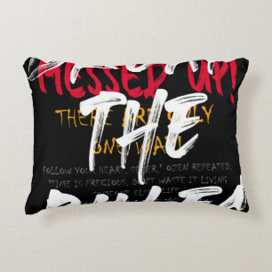 Urban street style Break the rules slogan print wi Accent Pillow