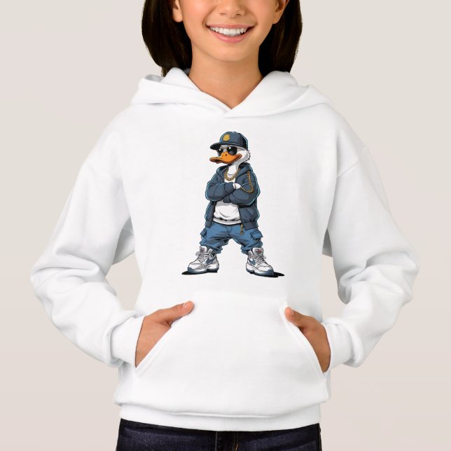 Urban Street Style Duck Character Hoodie (Front)