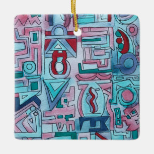 Urban Street Two Watercolor Ceramic Ornament