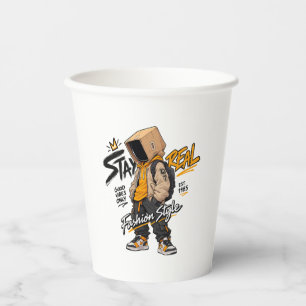 Urban Streetwear Fashion Character – Cool Graffiti Paper Cups
