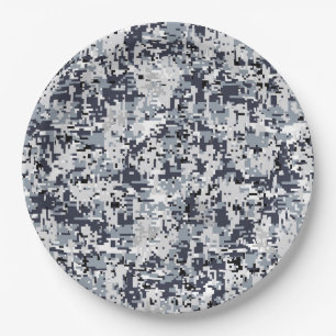 Urban Style Digital Camouflage Decor Paper Plates