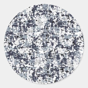 Urban Style Digital Camouflage decoration Classic Round Sticker