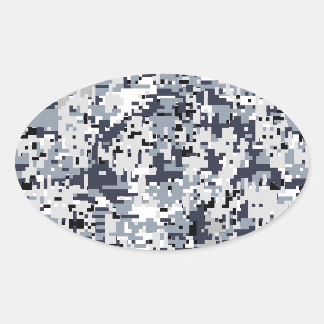 Urban Style Digital Camouflage Oval Sticker (Front)