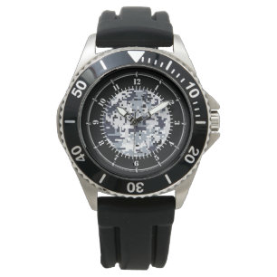 Urban Style Grey Digital Camouflage Fashion Watch