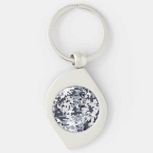 Urban Style Grey Digital Camouflage Keychain