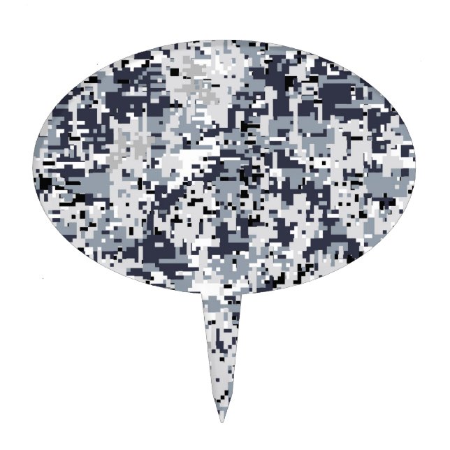 Urban Style Silver Digital Camouflage Cake Topper (Front)