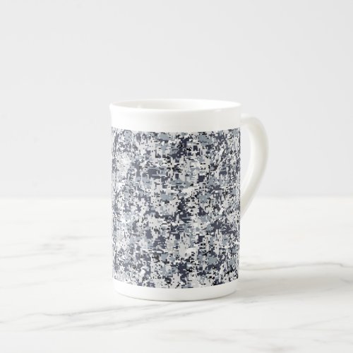 Urban Style Silver Grey Digital Camouflage Bone China Mug