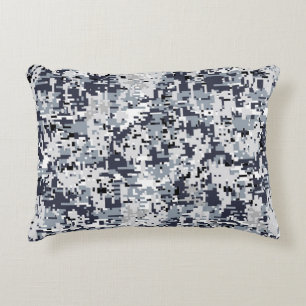 Urban Style Silver Grey Digital Camouflage Decorative Pillow