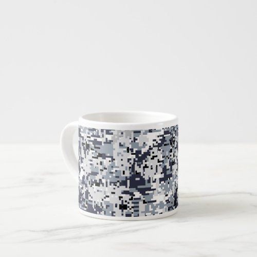 Urban Style Silver Grey Digital Camouflage Espresso Cup