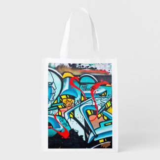 Urban subway graffiti art grocery bag