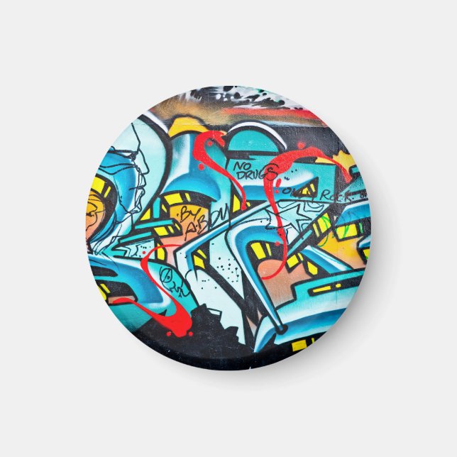 Urban subway graffiti art magnet (Front)