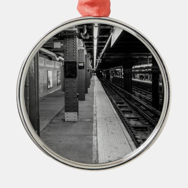 Urban Subway photo Metal Ornament (Front)