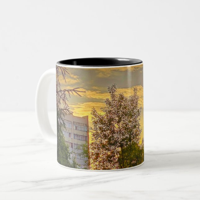 Urban Sunset Memory Mug – Customizable (Front Left)