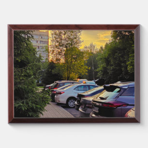 Urban Sunset Plaque by Sotnichenko – Customizable
