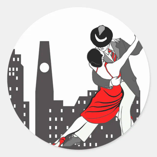 Urban tango classic round sticker | Zazzle