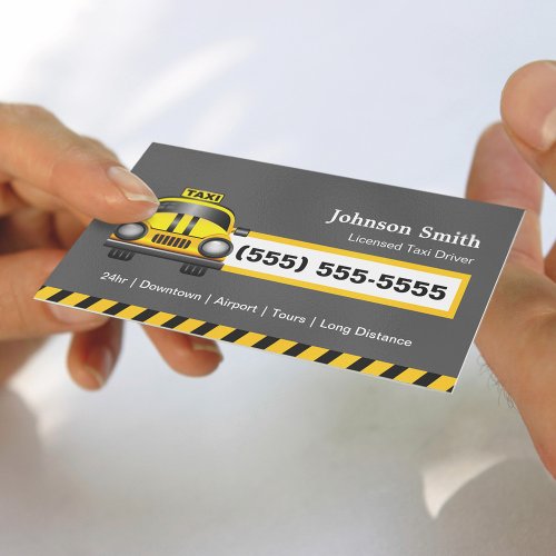 Urban Taxi Driver Chauffeur _ Yellow Cap Business Card