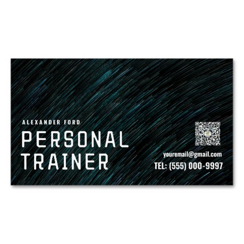 Urban texture background green Personal Trainer  Business Card Magnet