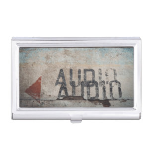 Urban-themed loft style audiophile music lover business card case
