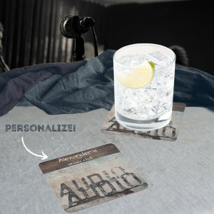 Urban-themed loft style audiophile music lover square paper coaster