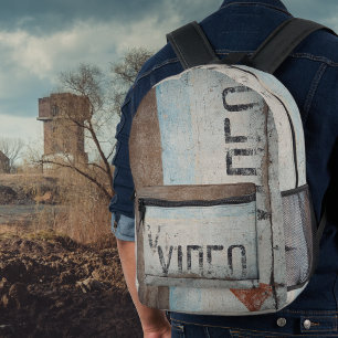 Urban-themed loft style cinephile movie lovers  printed backpack