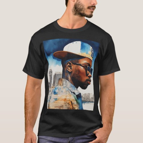 Urban Threads Hip_Hop Hat Designs T_Shirt