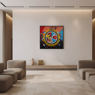 Urban Time Structure — Contemporary Pop Art Metal