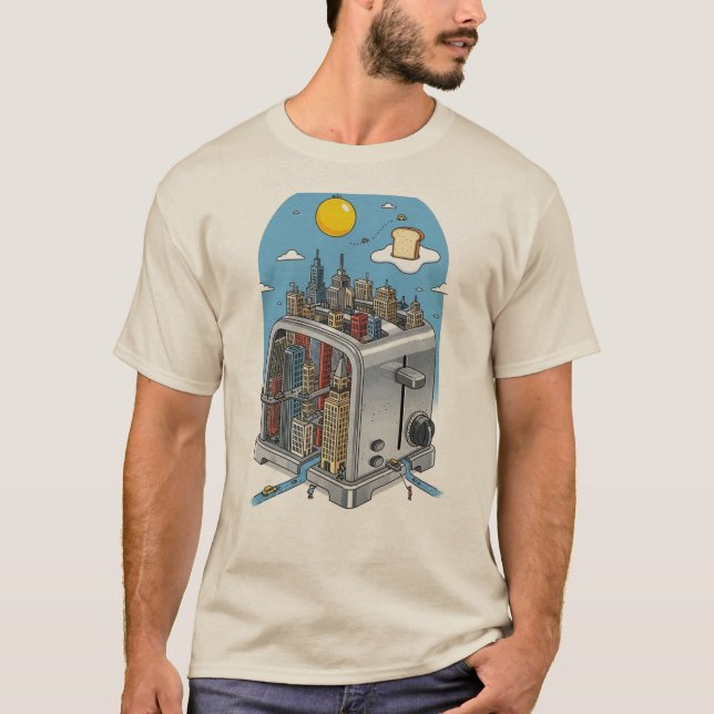 Urban Toast – Surreal Cityscape Toaster T-Shirt  (Front)