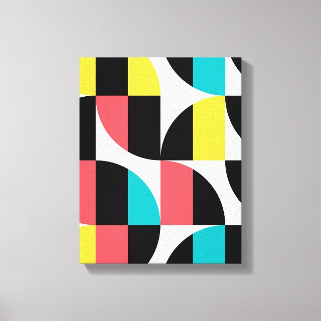 Urban, trendy, colorful, modern graphic pattern canvas print (Front)