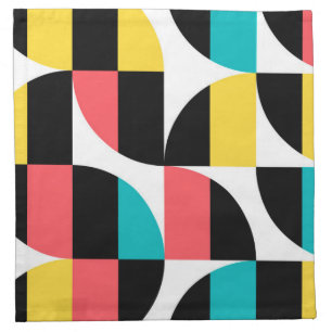 Urban, trendy, colorful, modern graphic pattern cloth napkin