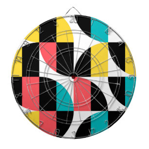 Urban, trendy, colorful, modern graphic pattern dart board