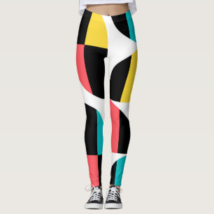 Urban, trendy, colorful, modern graphic pattern leggings