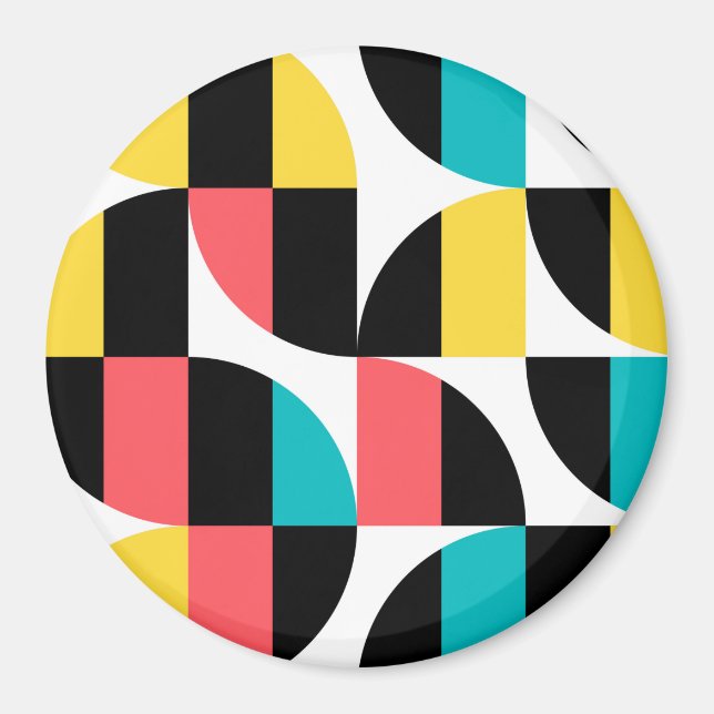 Urban, trendy, colorful, modern graphic pattern magnet (Front)